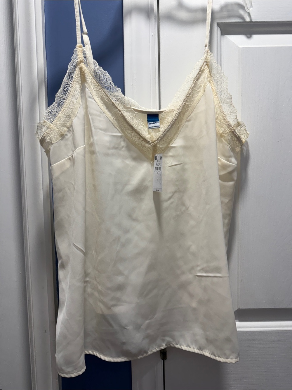 Old Navy Cream Lace-Trim Chemise Cami